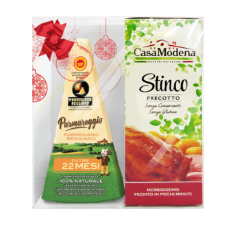 PARMIGIANO REGGIANO 22 MESI 500G CON STINCO PRECOTTO CASA MODENA 650G