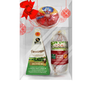 PARMIGIANO REGGIANO 30 MESI 250G CON MORTADELLA ALCISA E SALAME CACCIATORE CASA MODENA